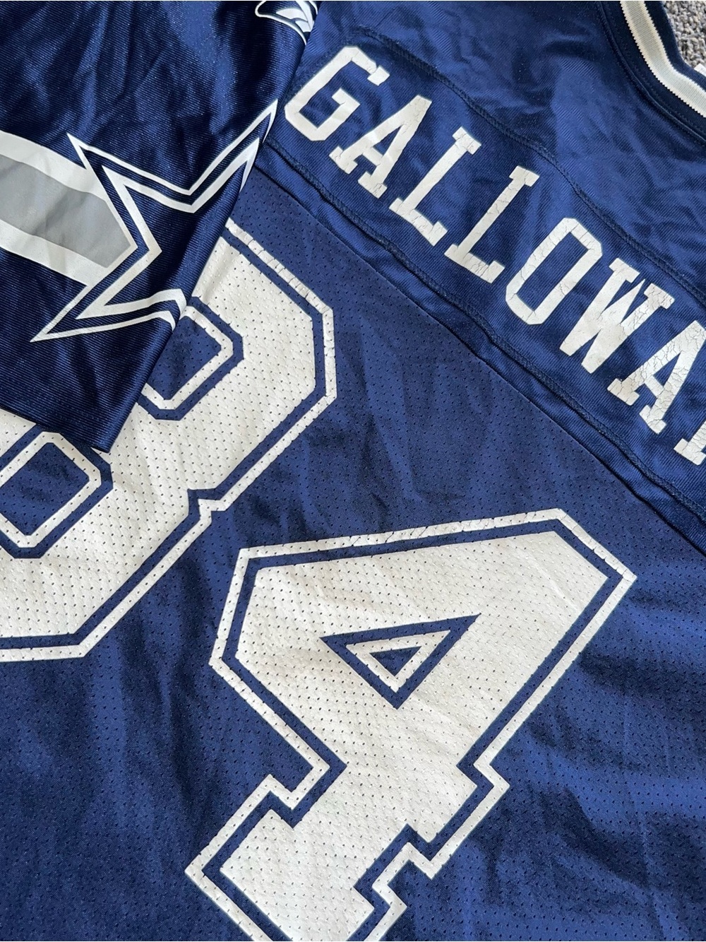 Vintage Dallas Cowboys Football Jersey Mens XL Blue Mesh NFL Reebok Galloway 84